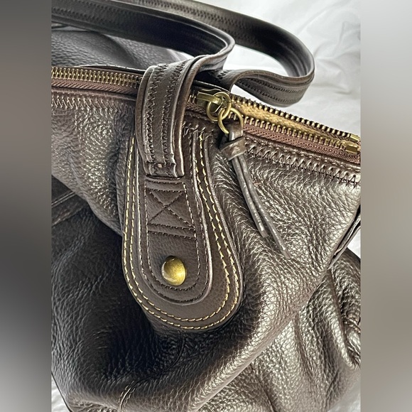 The Sak Brown Leather Shoulder Bag with Double Handles - Picture 7 of 8